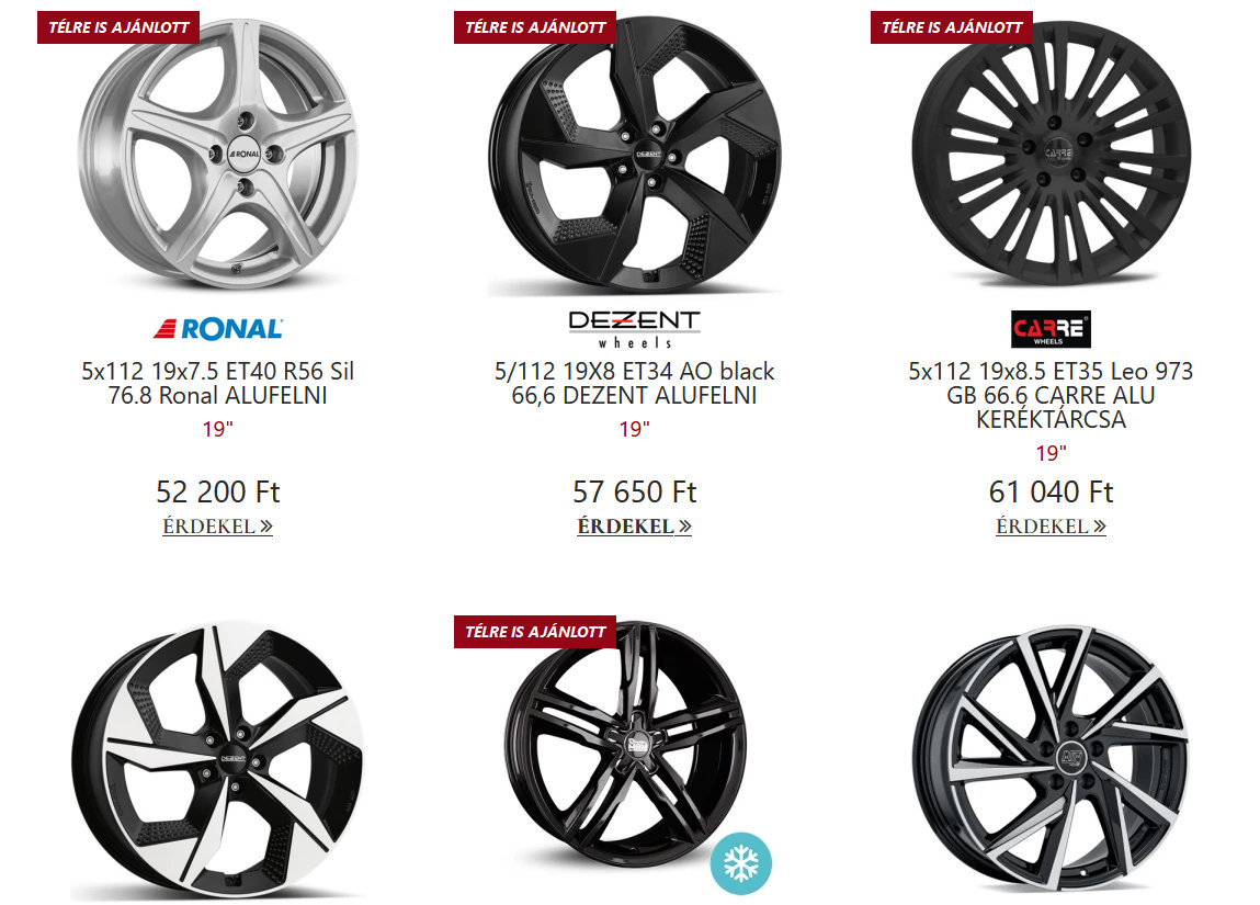 Felni vásárlása intelligens keresőnk segítségével